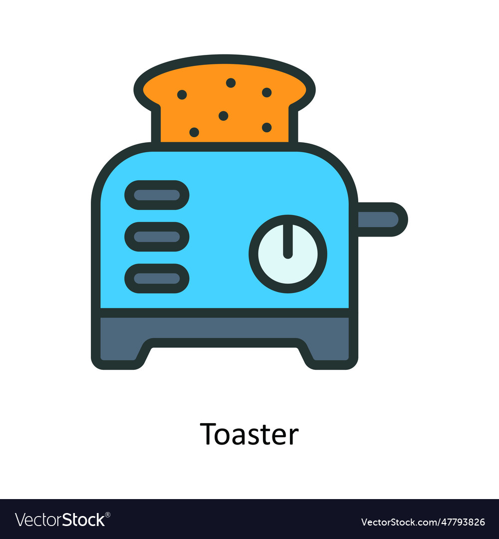 Toaster fill outline icon design