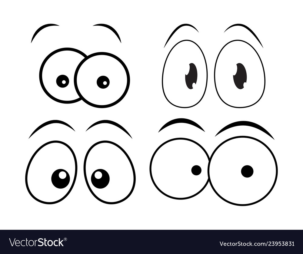 Cartoon eyes set for comic book design isolated Vector Image