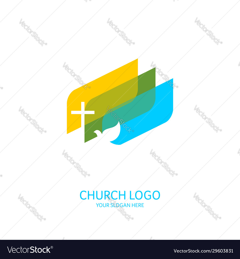 Church logo christian symbols Royalty Free Vector Image