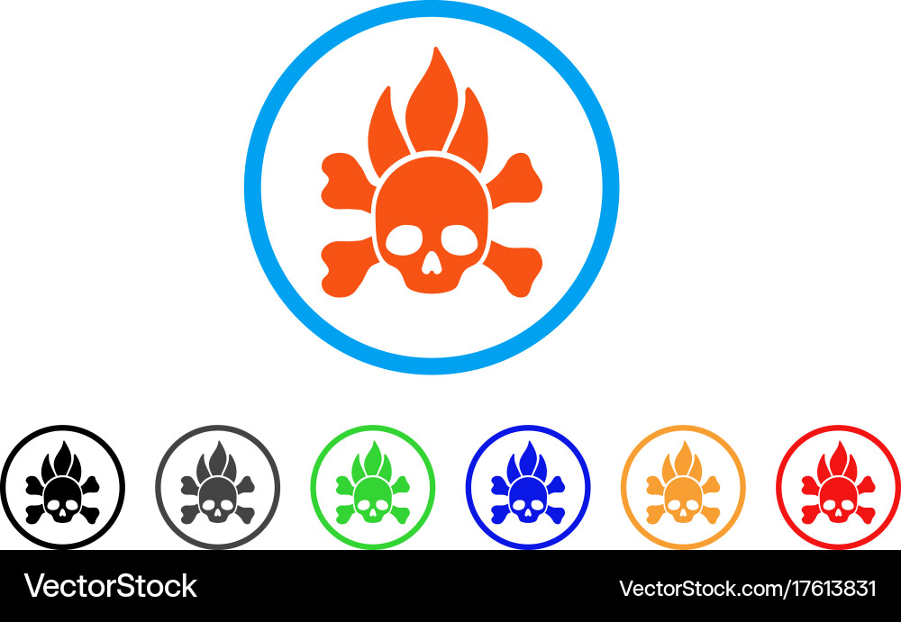 Death fire rounded icon Royalty Free Vector Image