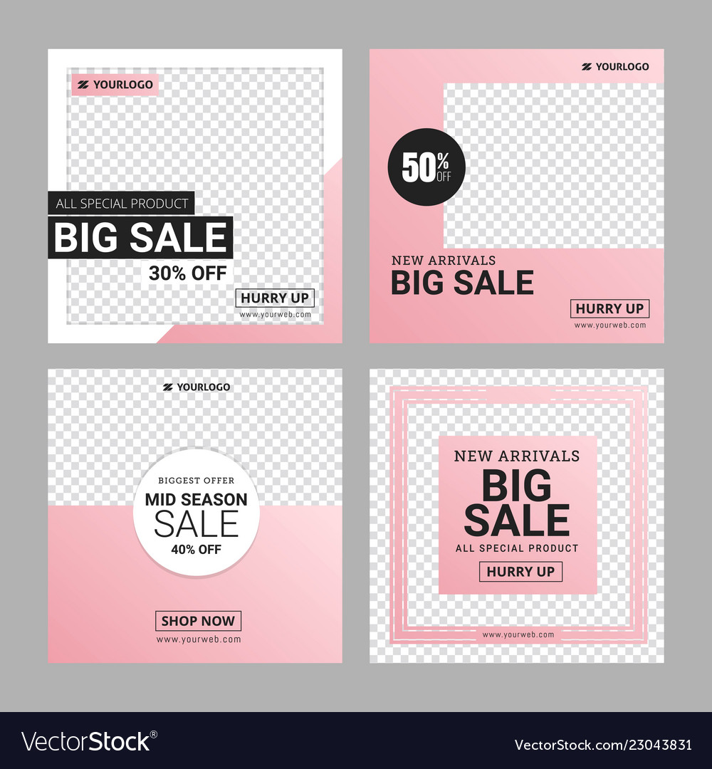 Editable Instagram Fashion Banner Ad Template Vector Image