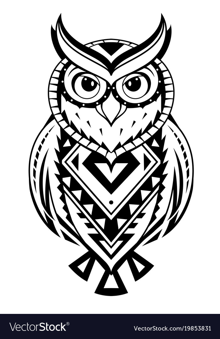 traditional style owl tattoo