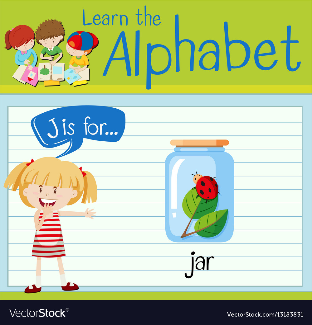 Flashcard letter j is for jar