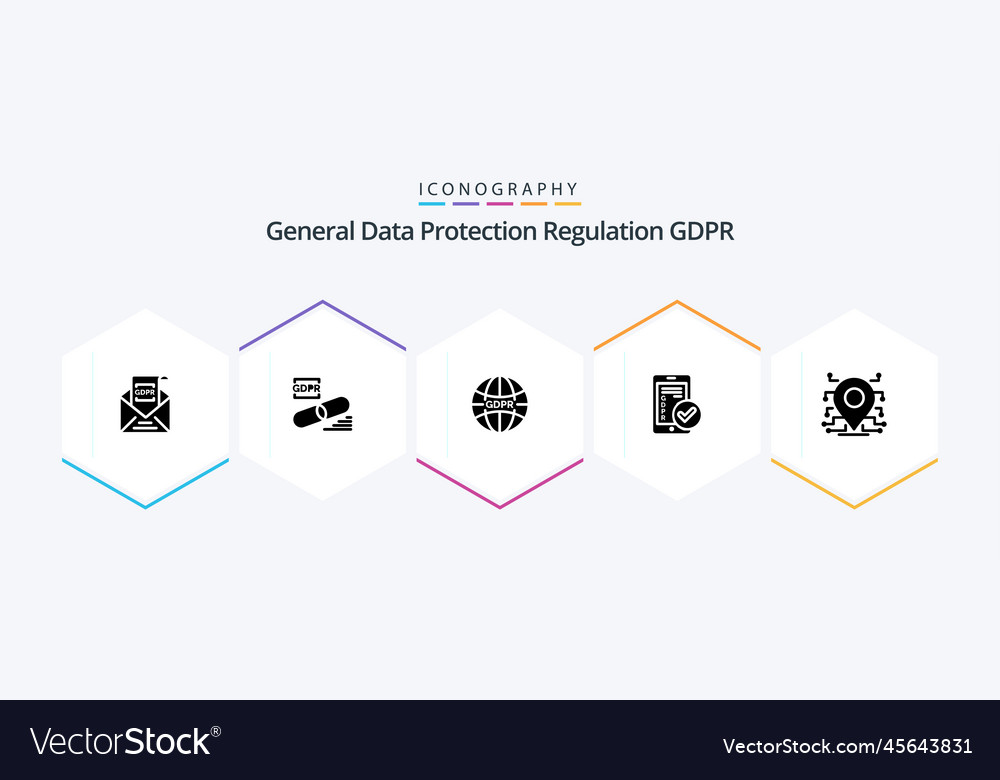 Gdpr 25 Glyph-Symbolpaket inklusive Internet