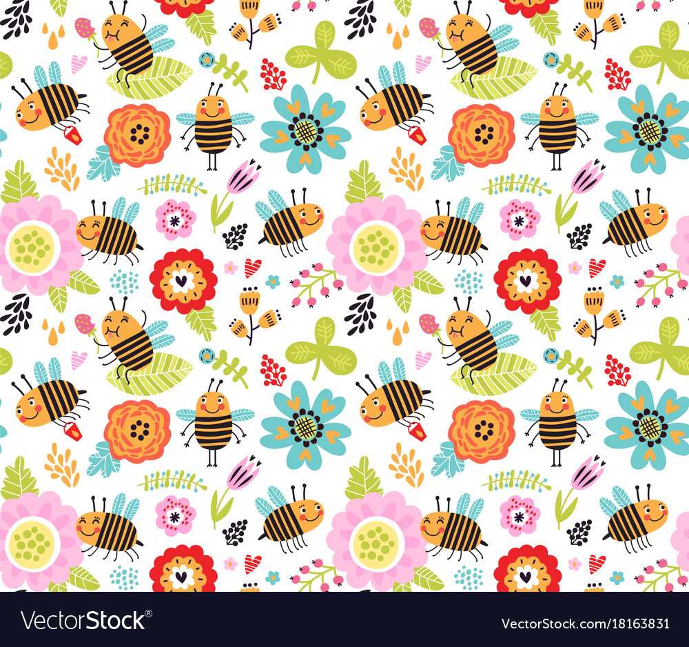 Insect pattern Royalty Free Vector Image - VectorStock