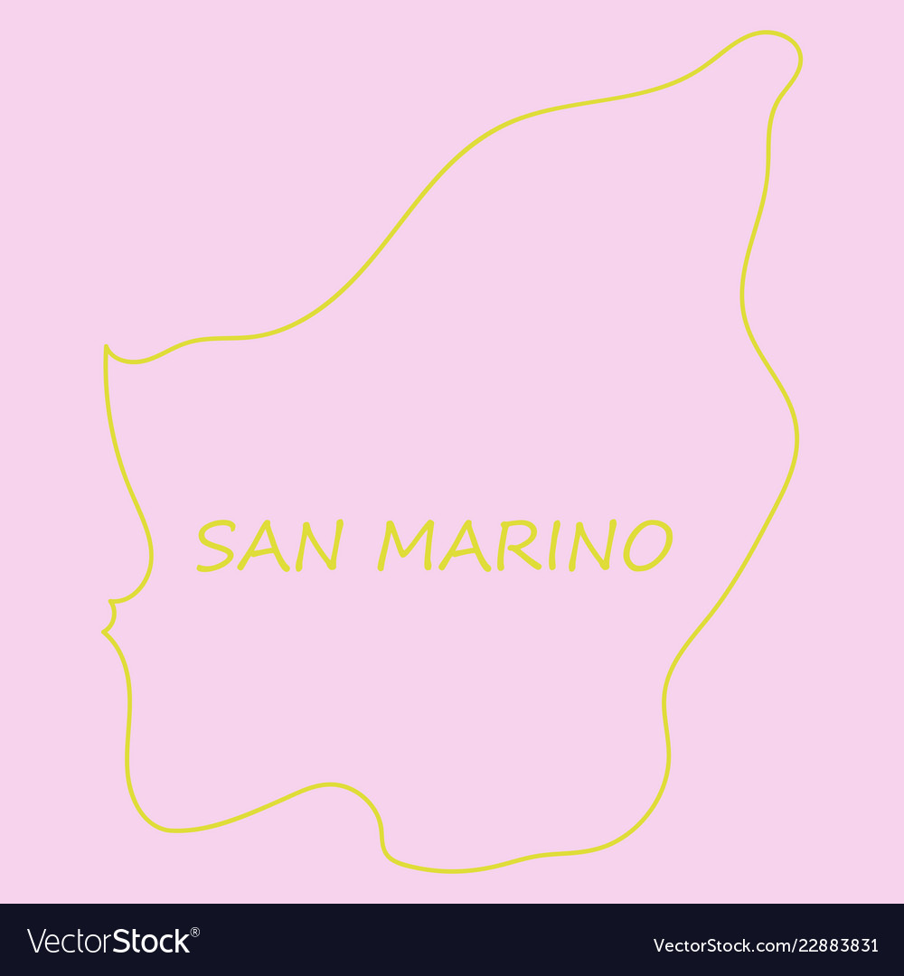 Map of san marino with flag isolated