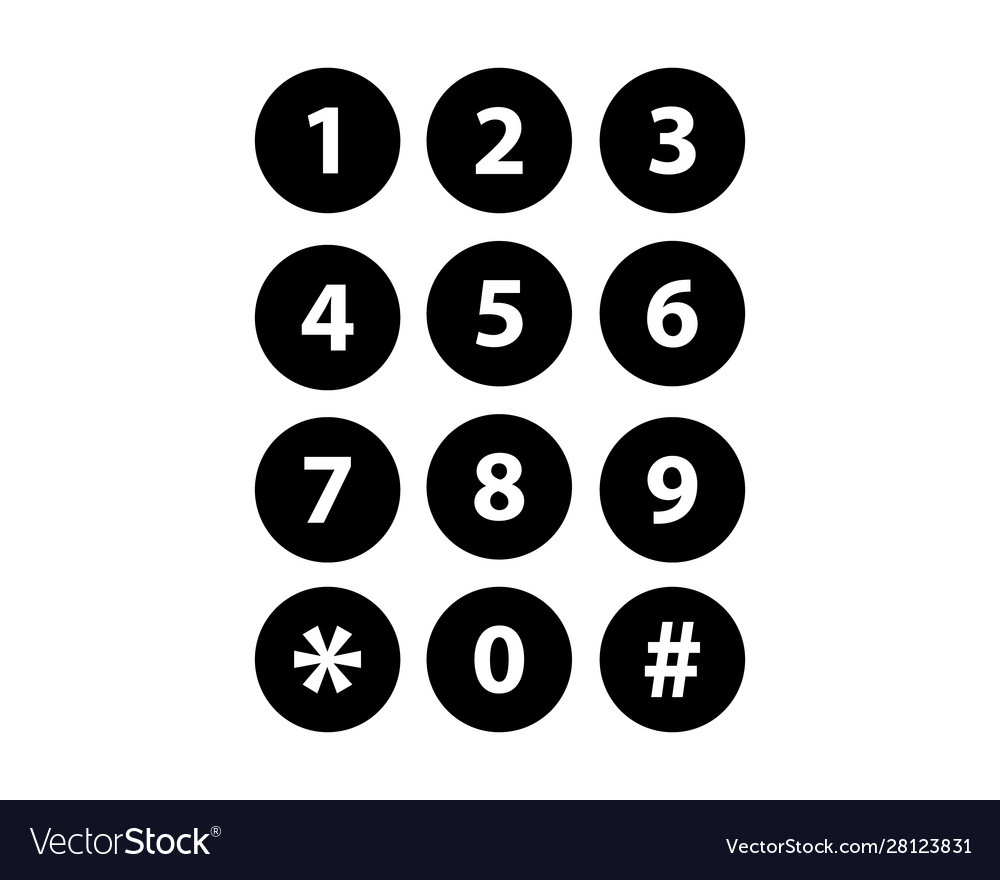 Number set circle button icon