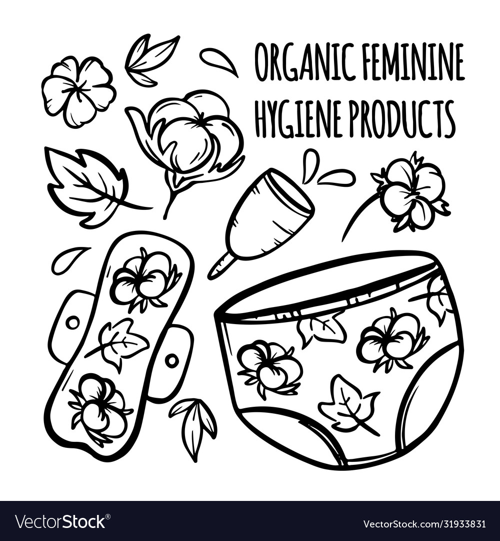 Organic Feminine Hygiene Products Royalty Free Vector Image 6882