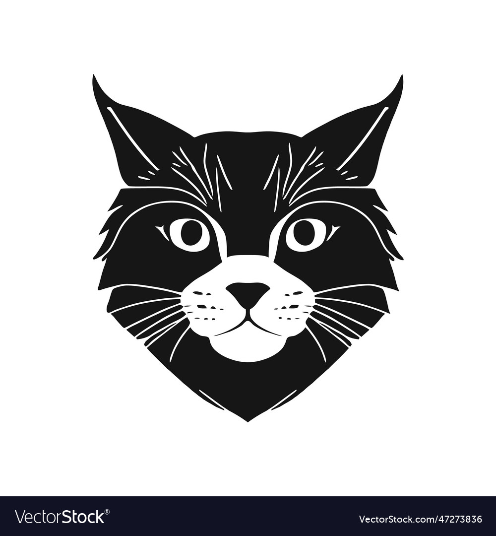 Black cat logo icon - flat minimalistic