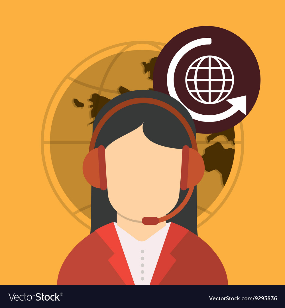 Call center design global communication flat