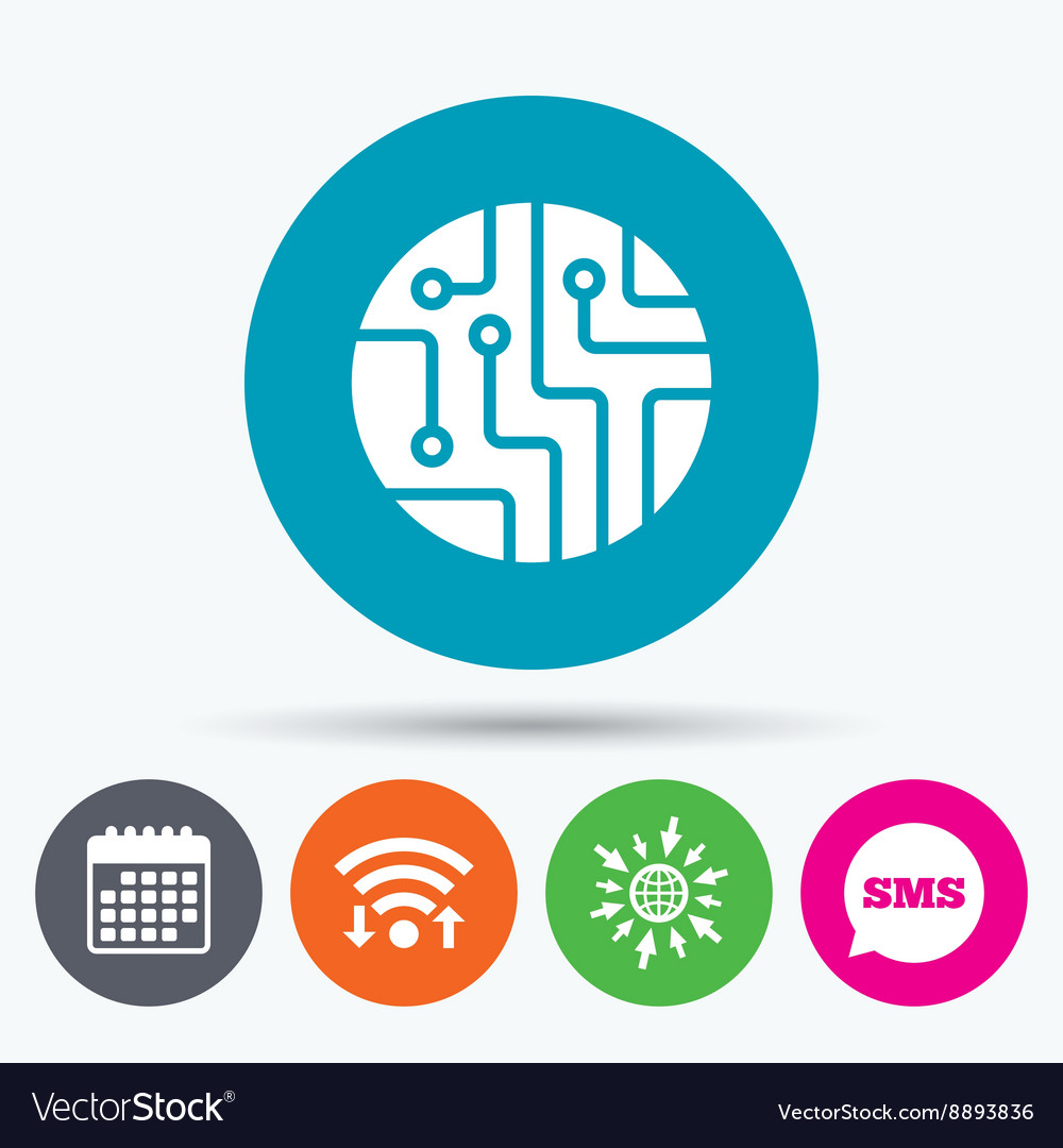 Circuit board sign icon technology symbol