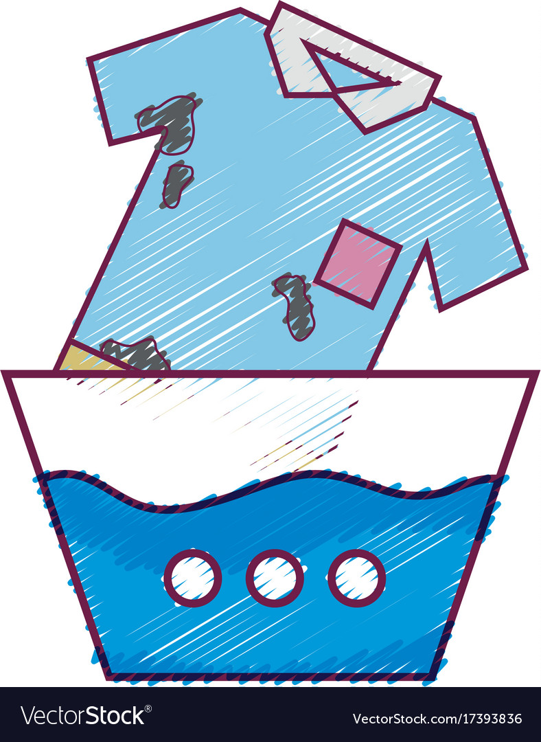 clean t shirt soaking in pail with water vector image