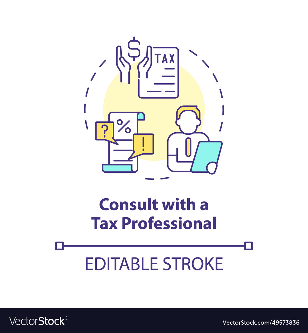 Consult with tax professional multi color concept Vector Image