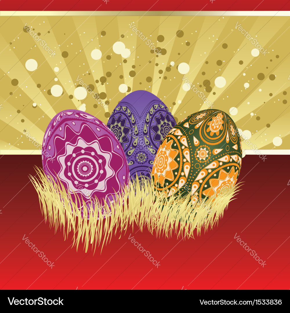 Easter card with eggs Royalty Free Vector Image