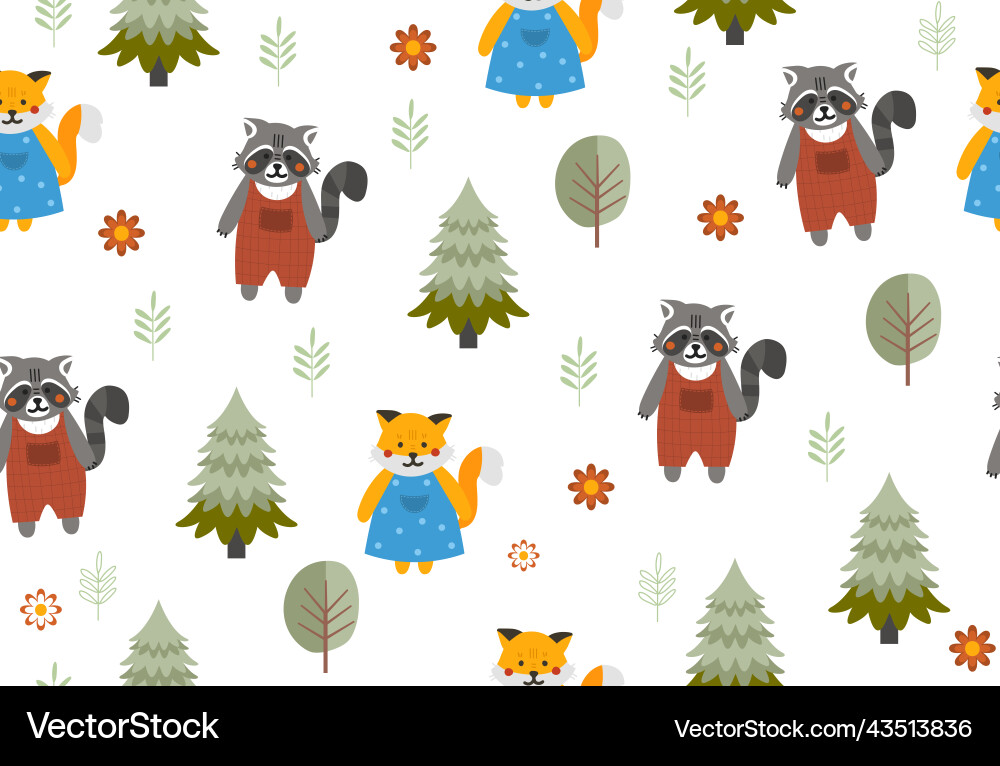 Forest seamless pattern Royalty Free Vector Image
