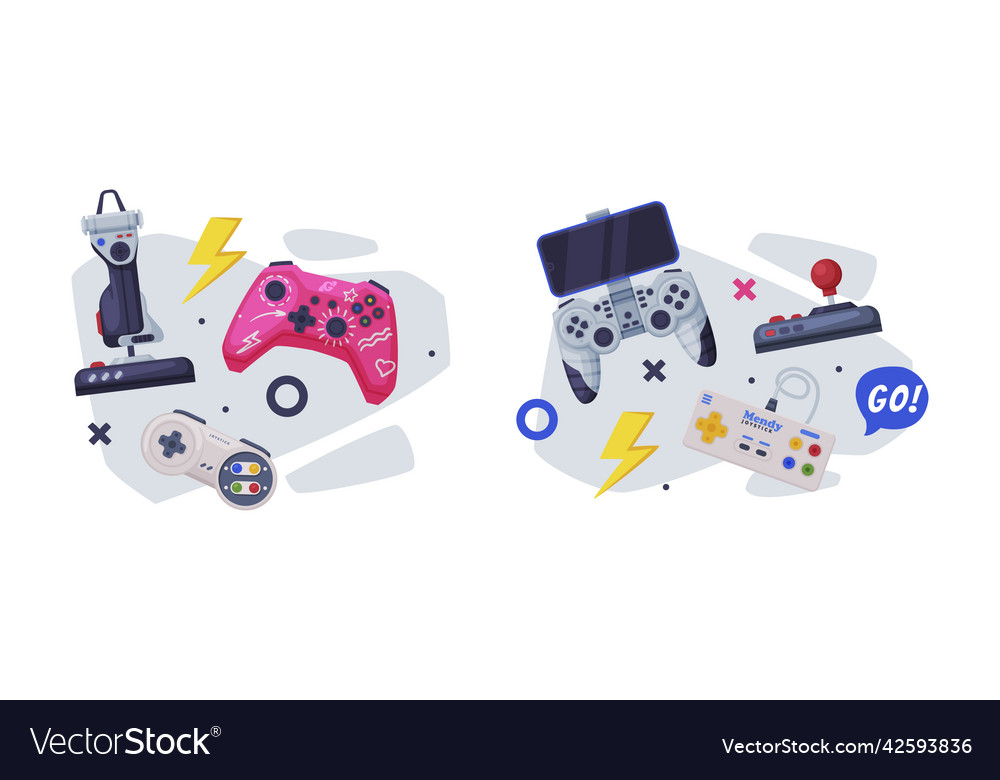 Gamepad and game controller as input device Vector Image