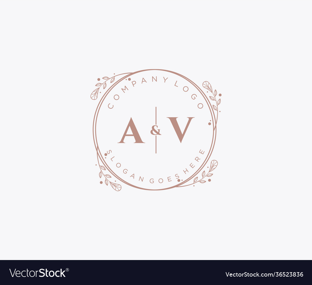 Initial av letters decorative luxury wedding logo