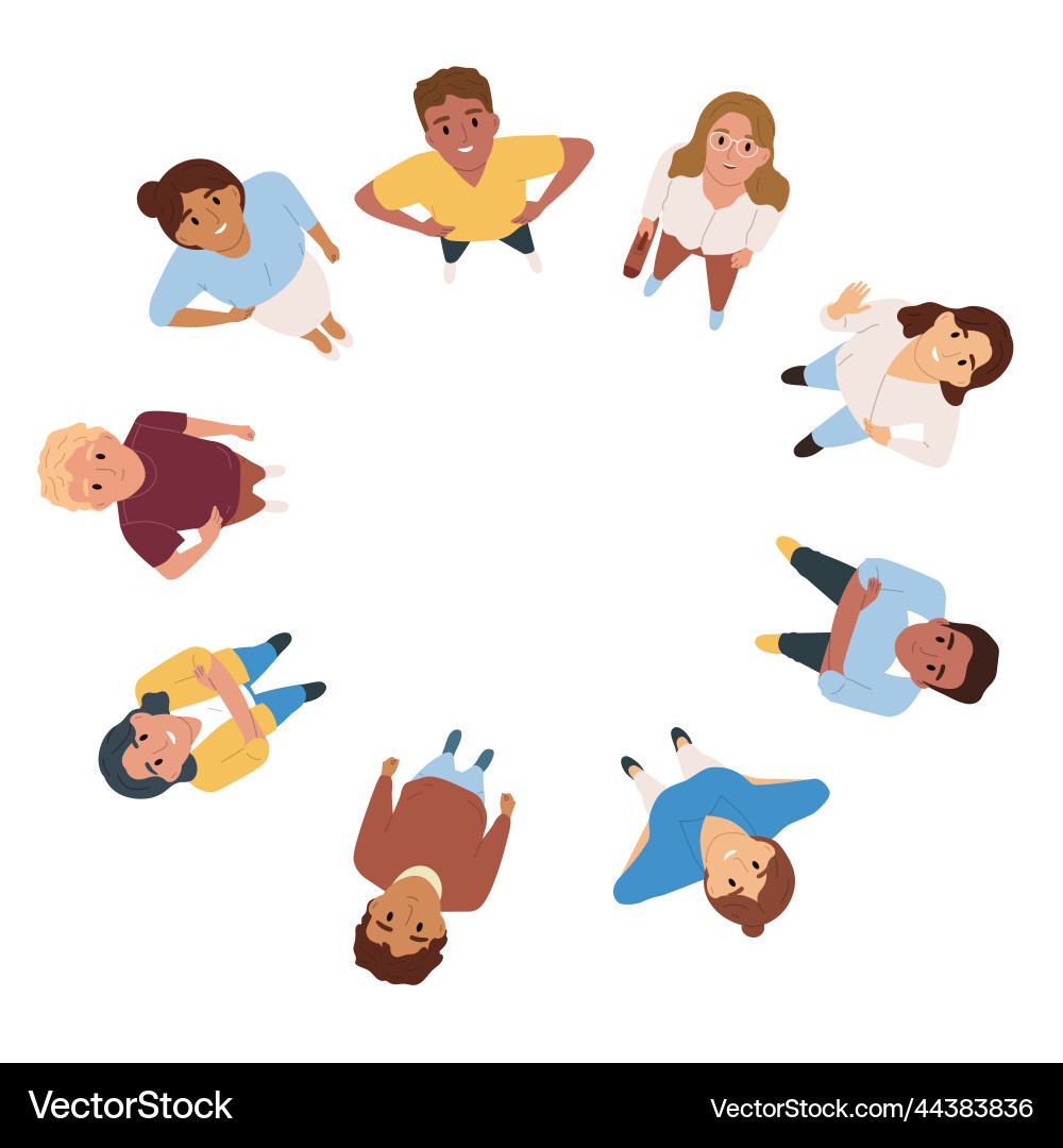 People top view composition Royalty Free Vector Image