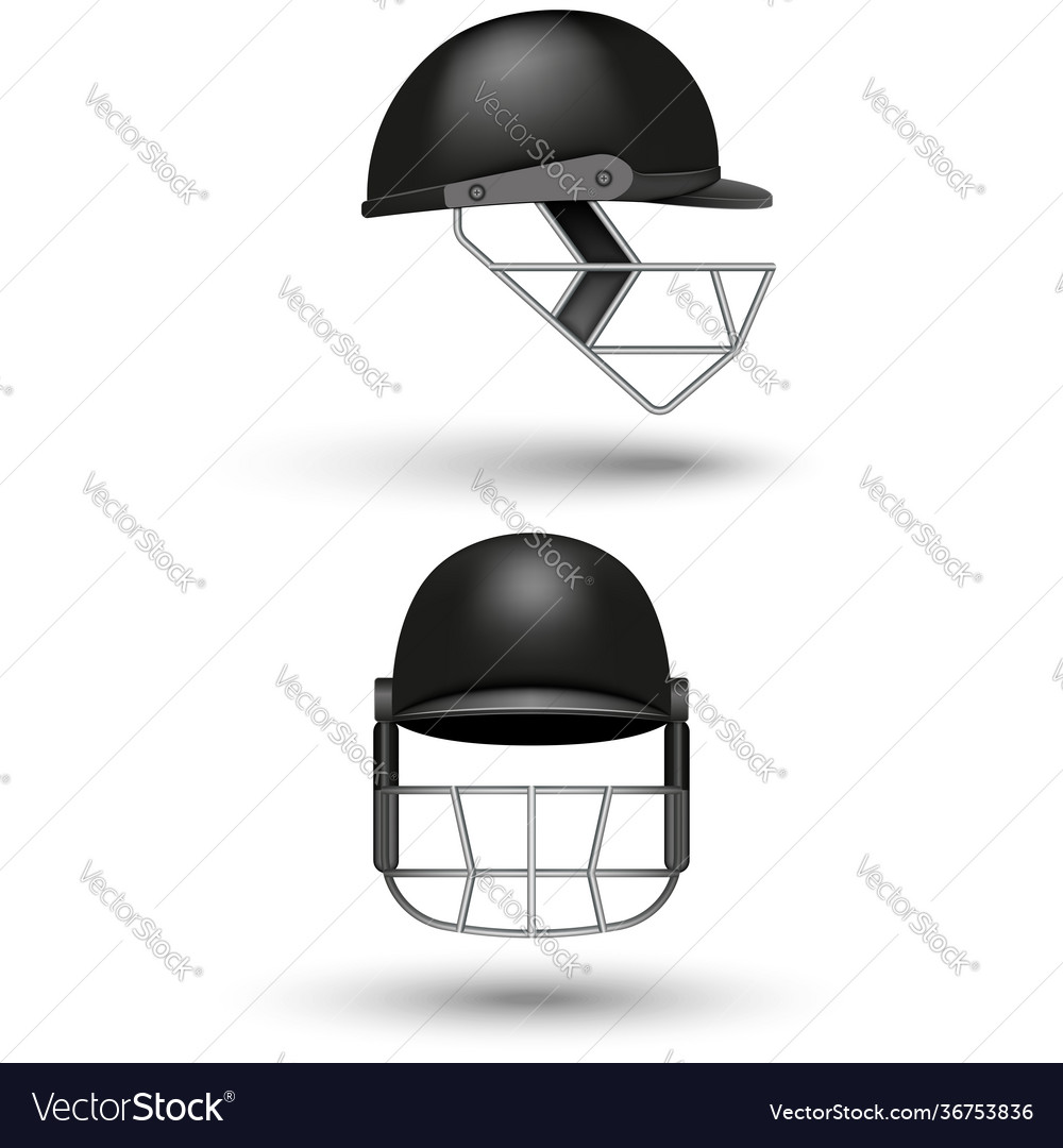 Realistische 3d schwarzer Kricket Helm Mockup isoliert