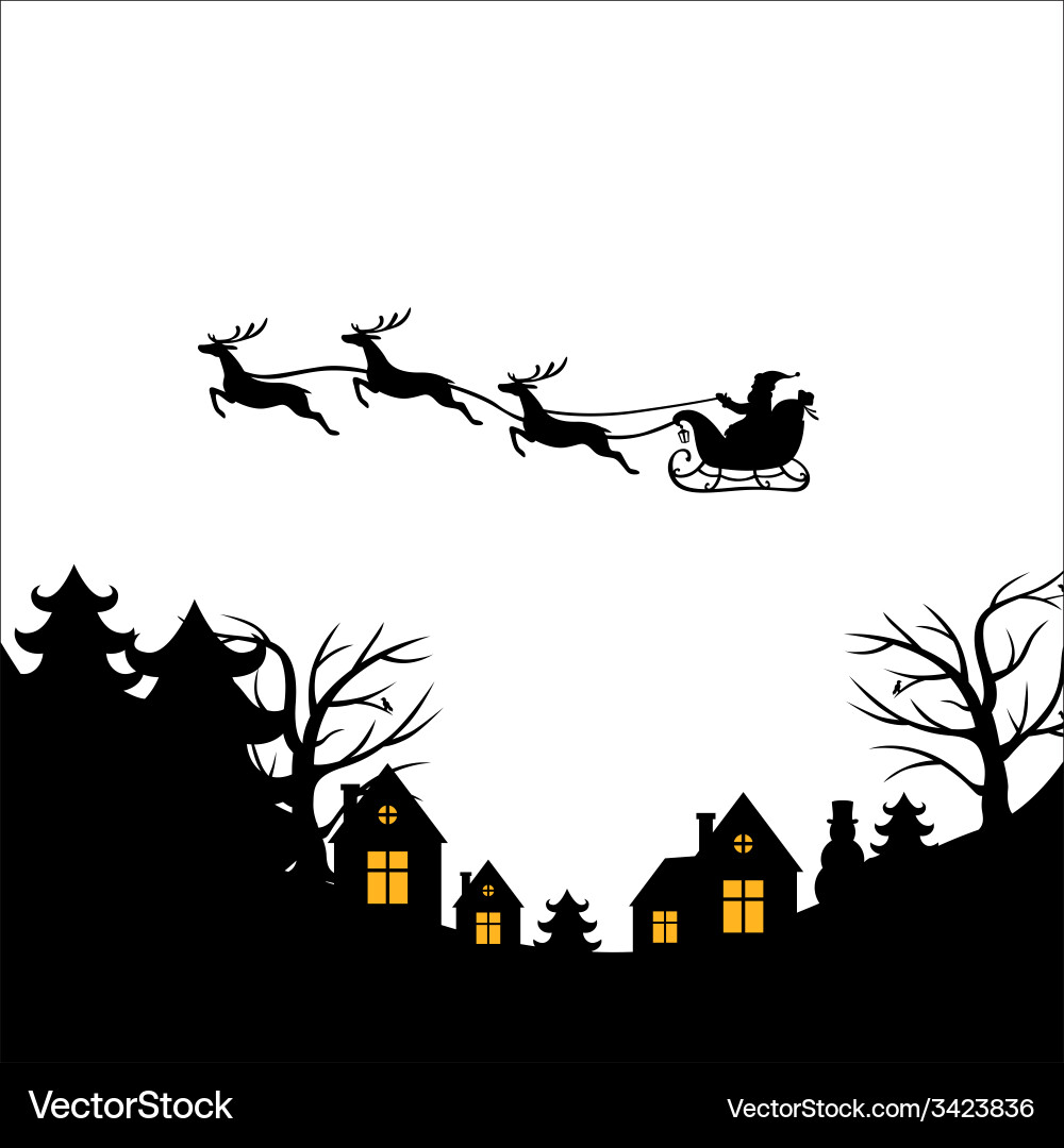 Santa In Flight Vector Santa fly Royalty Free Vector Image - VectorStock