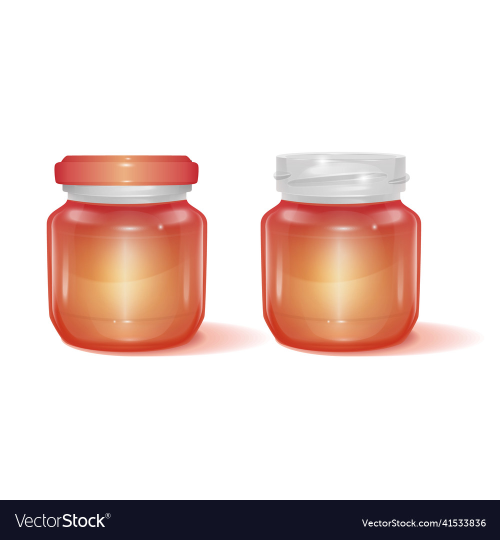 Set of jars with honey sweet honey jar format Vector Image