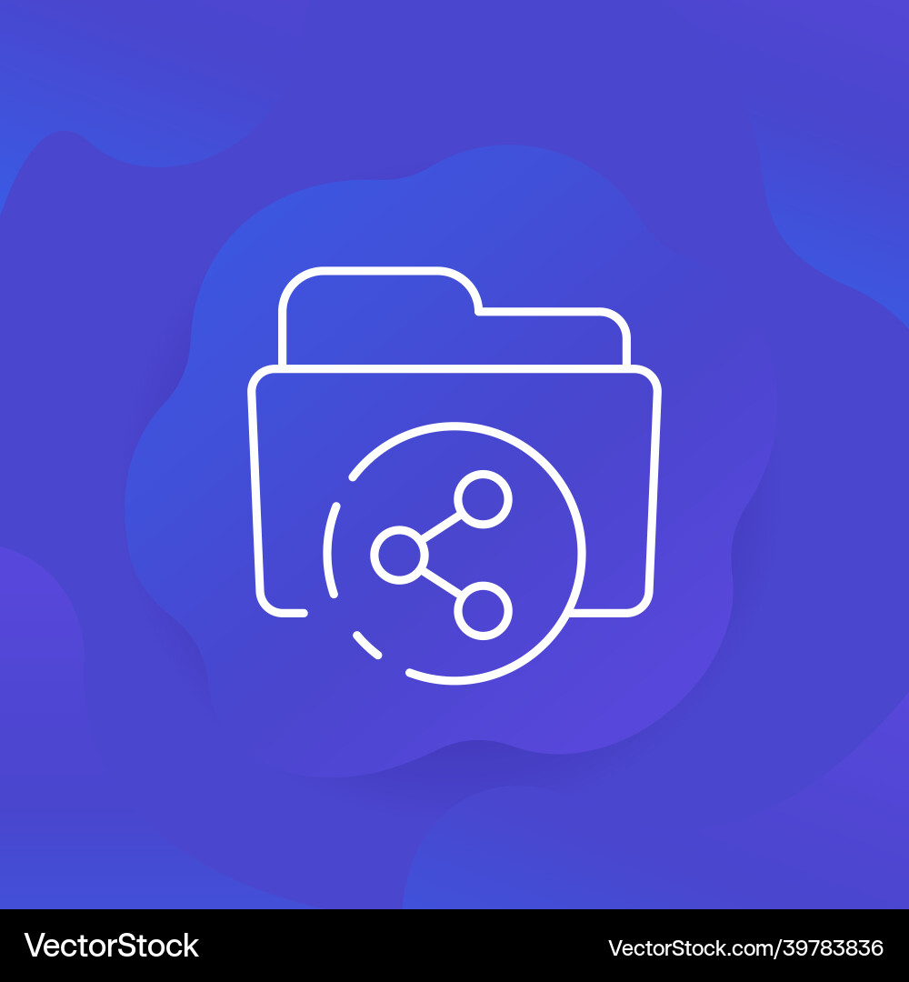 Shared folder line icon for web Royalty Free Vector Image
