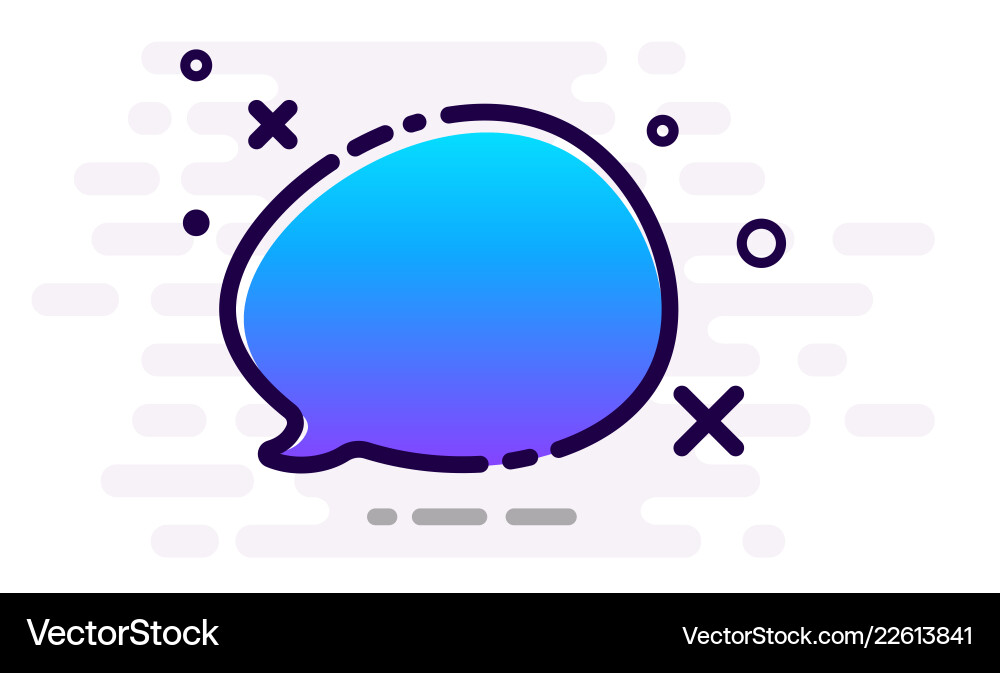 Blue gradient speech bubble on white background Vector Image