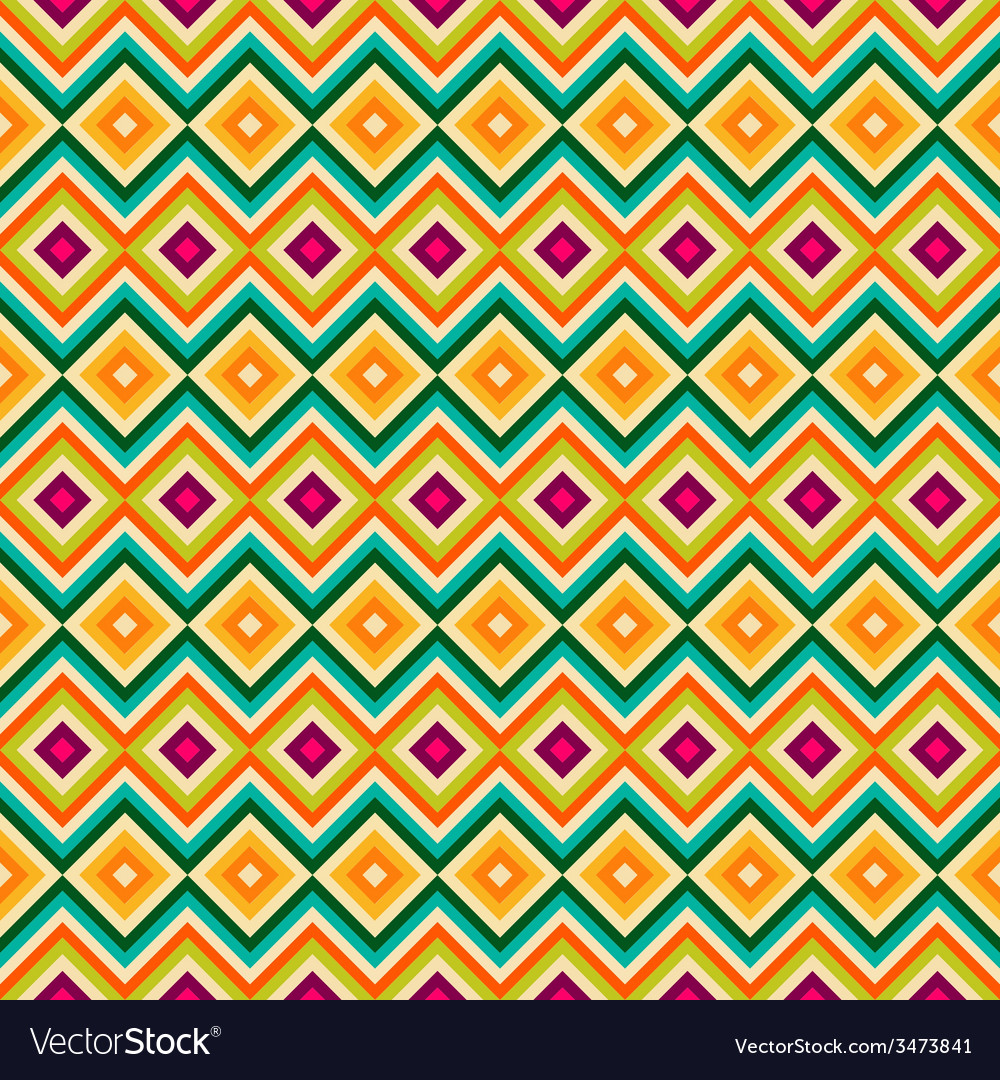 Ethnic tribal zig zag and rhombus seamless pattern