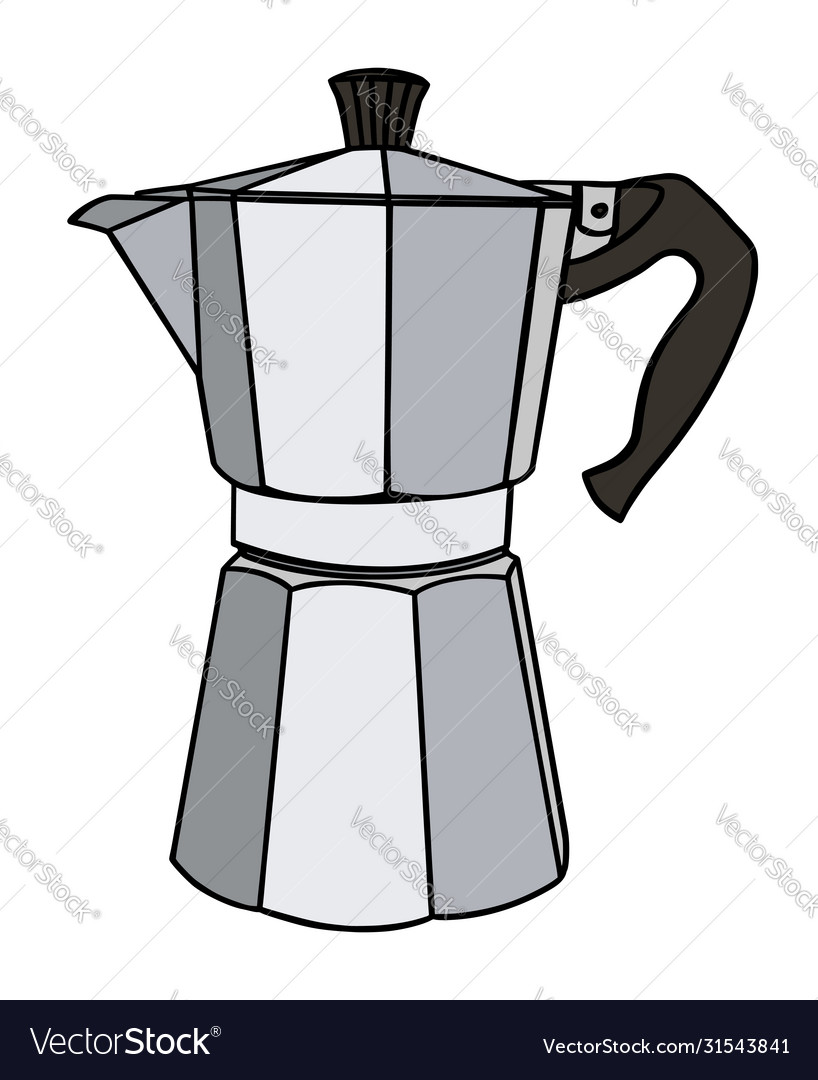 Italian coffee maker or moka pot isolated over