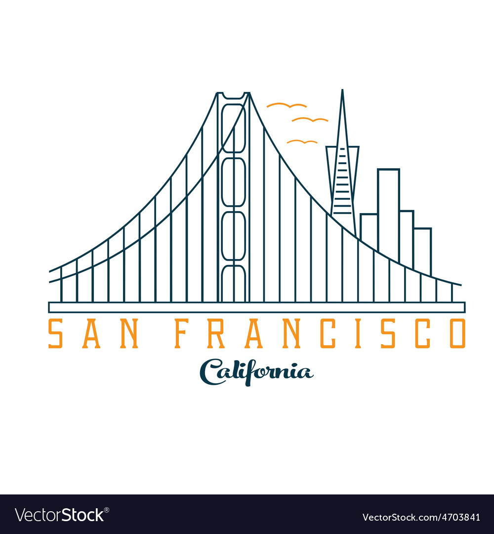 Skyline of san francisco design template