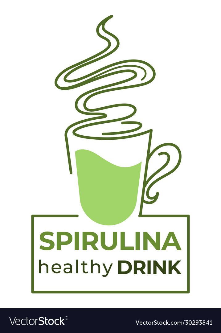 Spirulina algae leaves healthy drink for detox and
