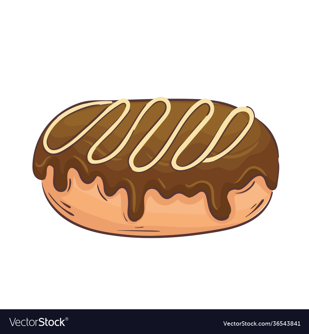 Sweet chocolate donut isolated icon