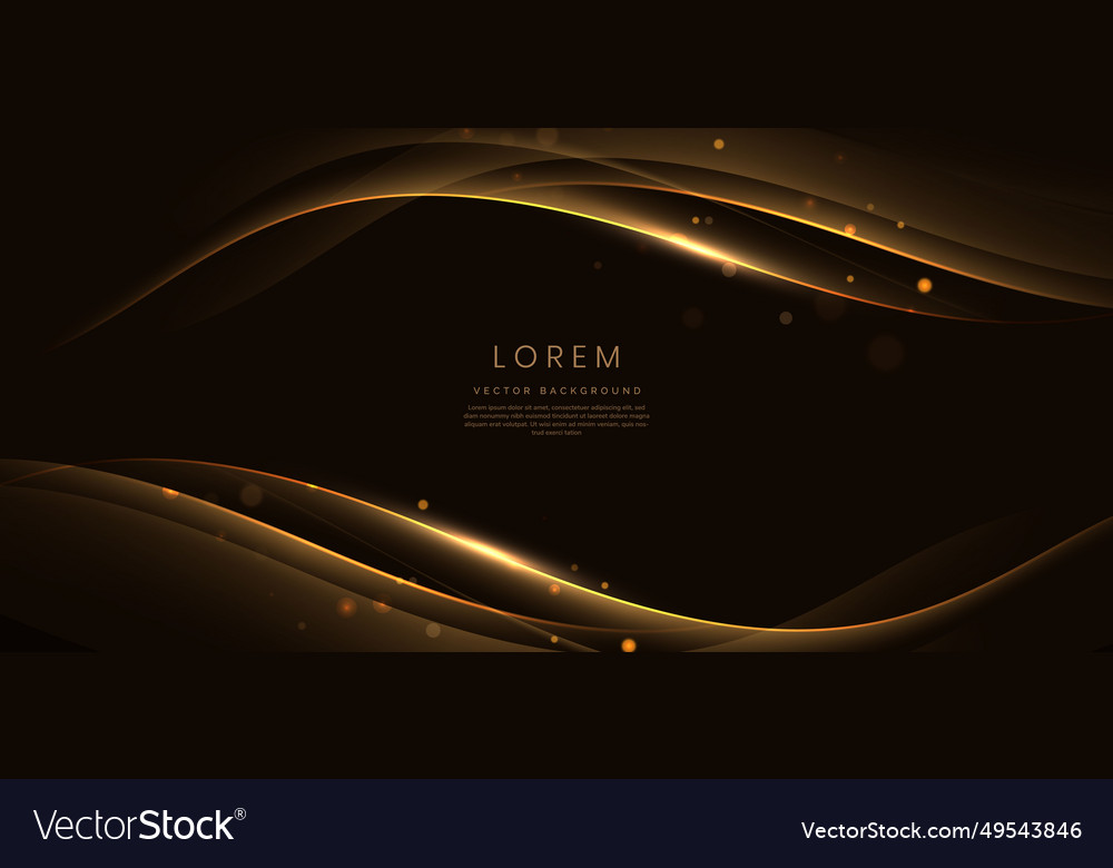 Abstract elegant golden wave on black background