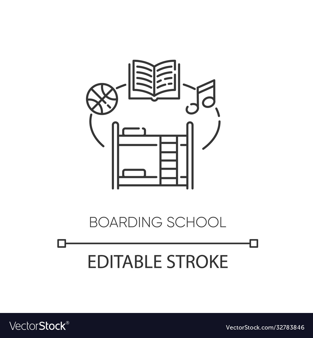 Boarding school pixel perfect linear icon Vector Image