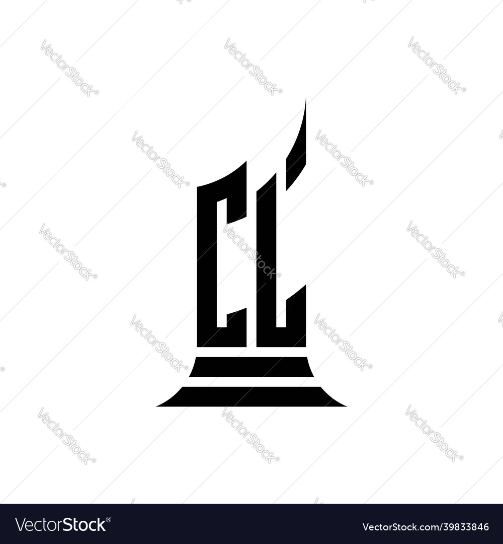 Cl logo monogram building shape style Royalty Free Vector