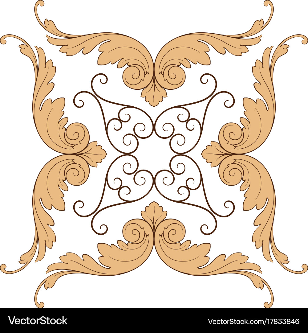 Classical baroque ornament Royalty Free Vector Image