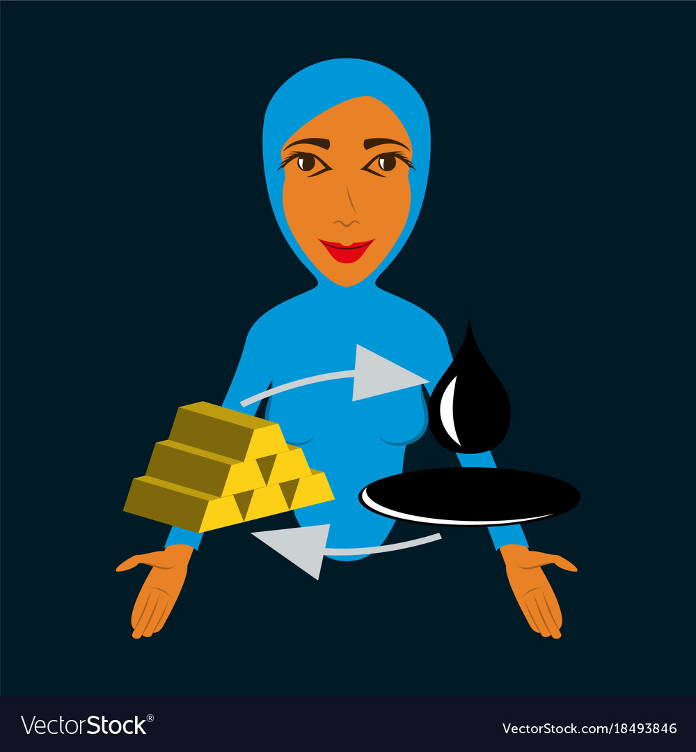 Flat icon on theme arabic business arab woman