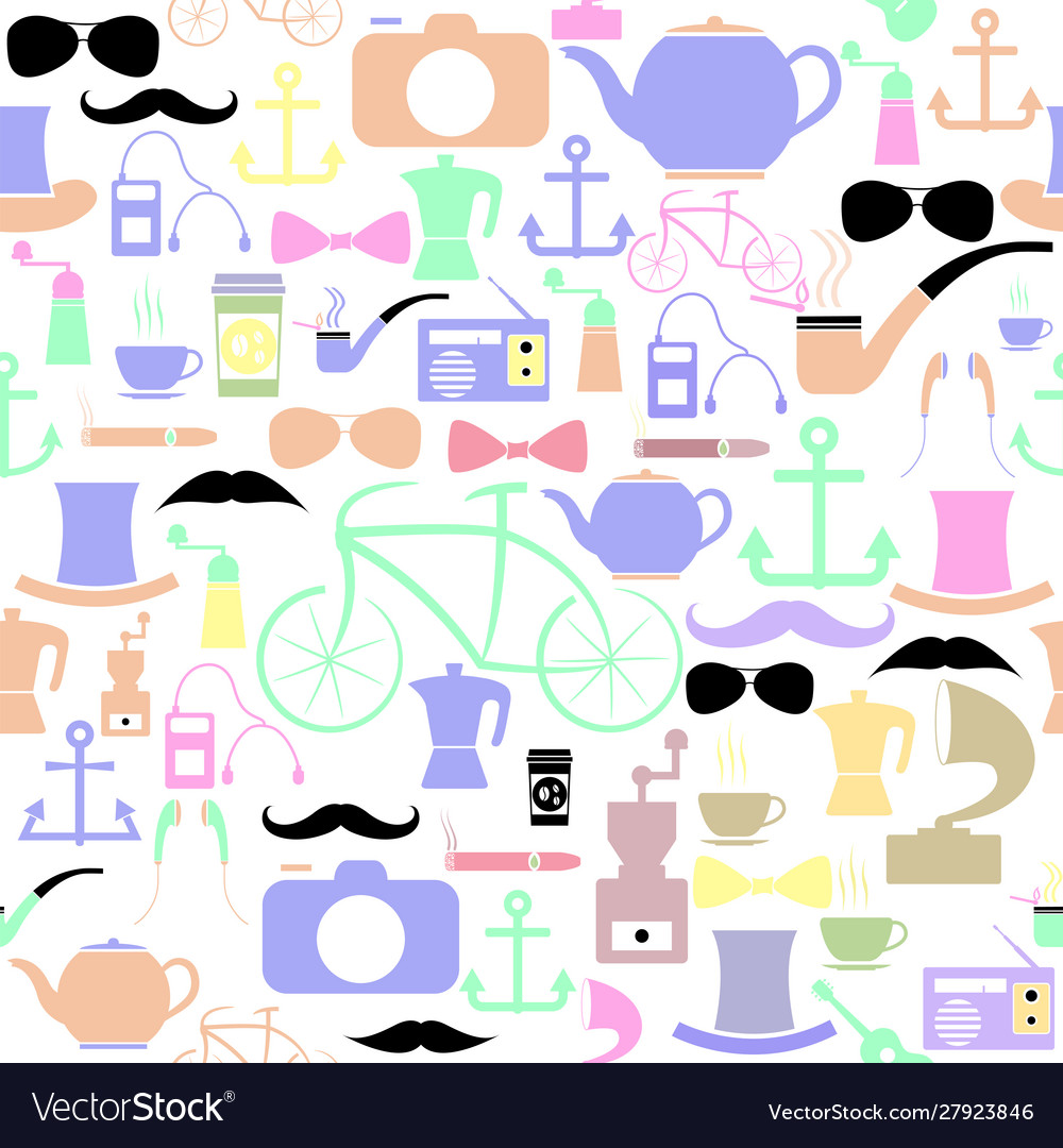 Hipster nahtlose Muster Hintergrundsymbol