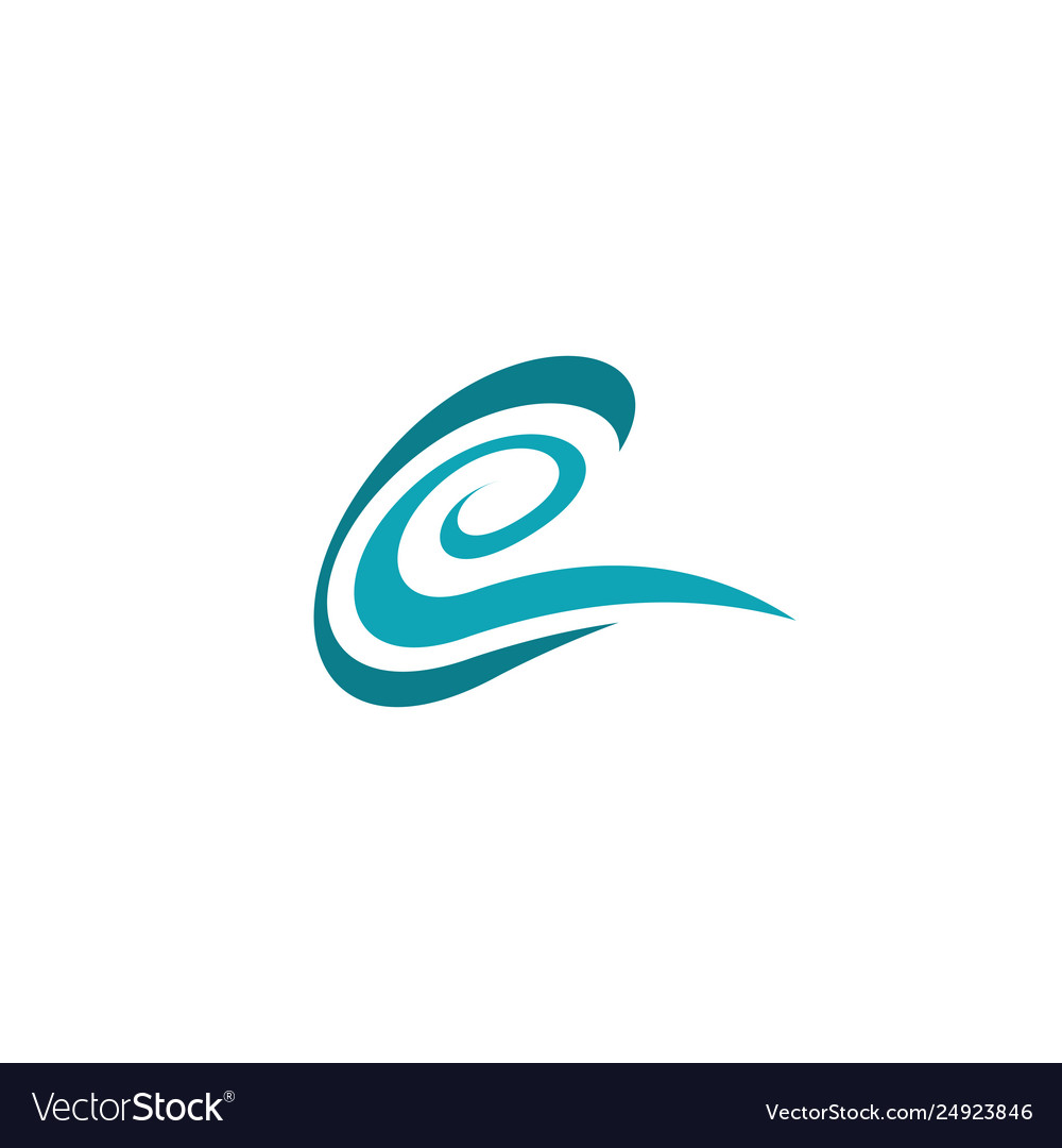 Letter c and e ce water wave logo design Vector Image