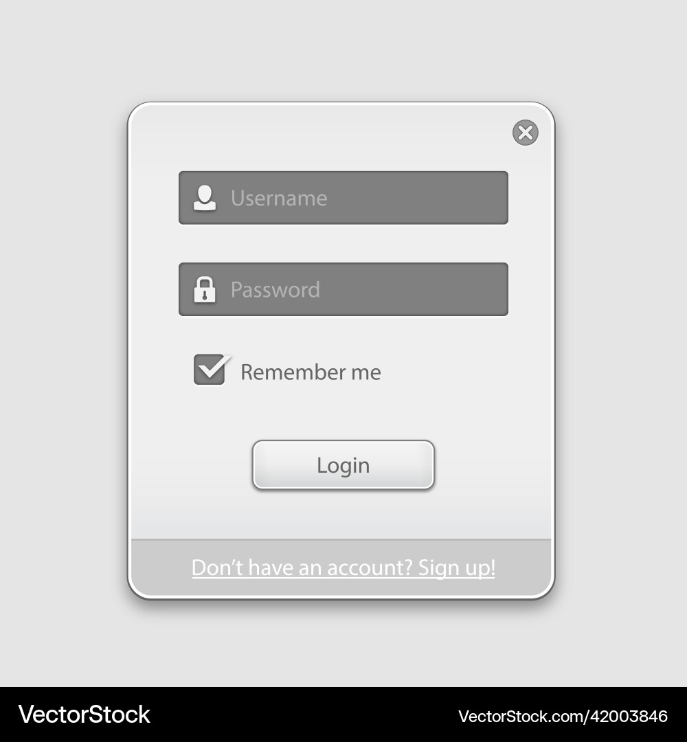 Login form Royalty Free Vector Image - VectorStock