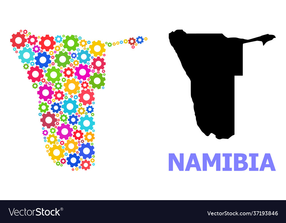 Mechanics composition map namibia colored Vector Image