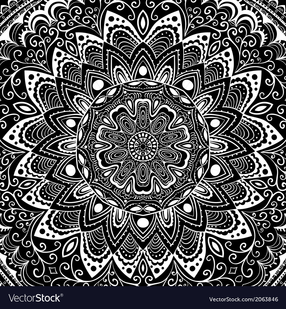 Ornamental lace pattern circle background Vector Image