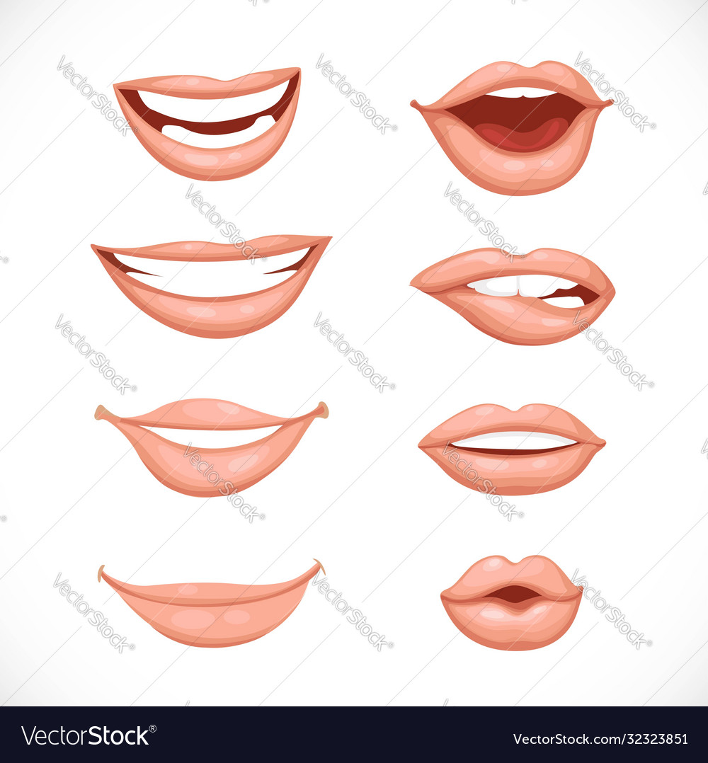 Female lips in nature colors isolated on a white Vector Image