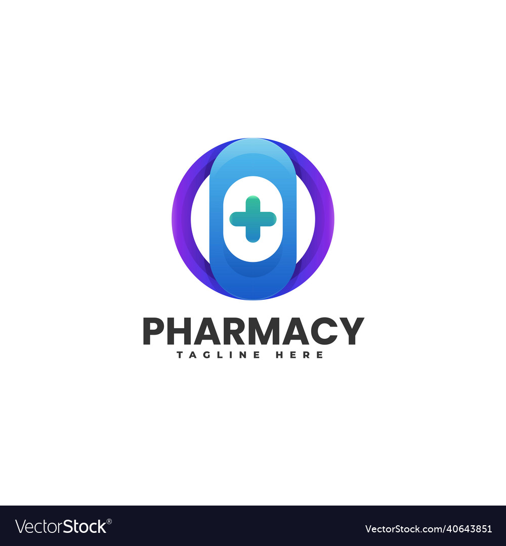 Logo pharmacy gradient colorful style Royalty Free Vector