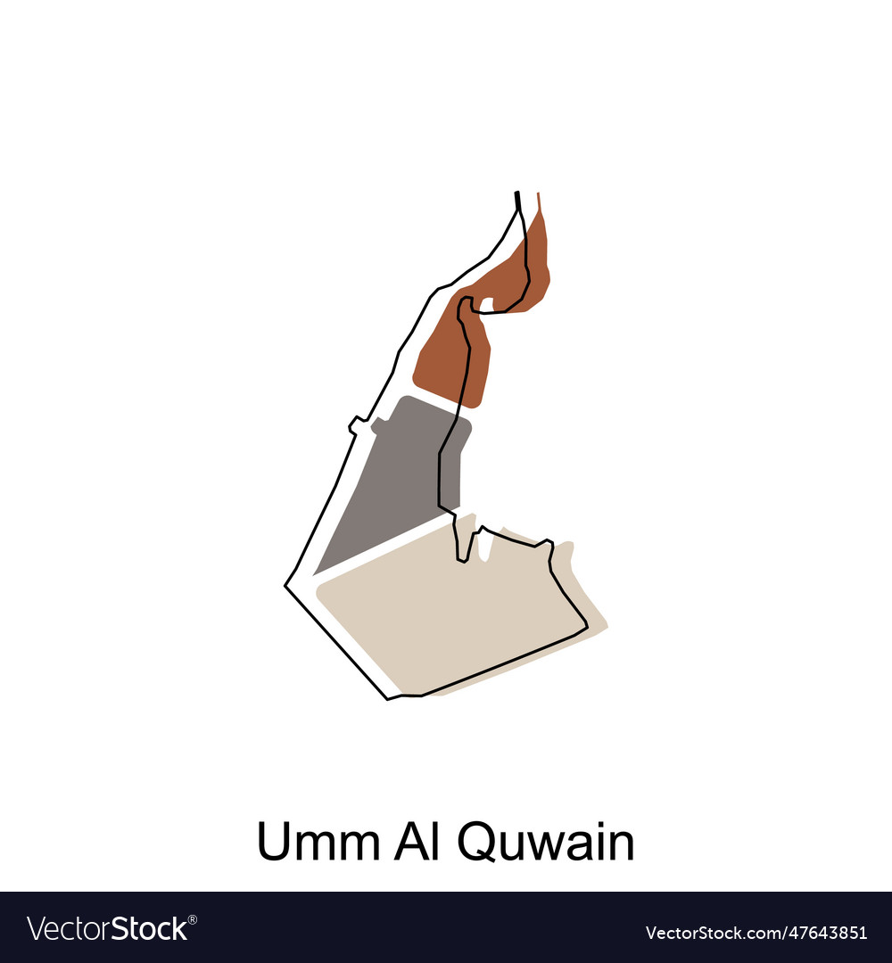 Map of umm al quwain province united emirate Vector Image