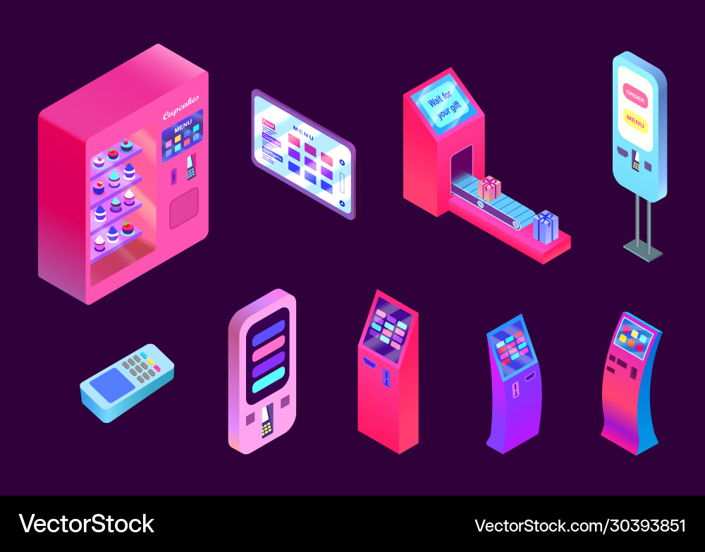 Payment machines Royalty Free Vector Image - VectorStock