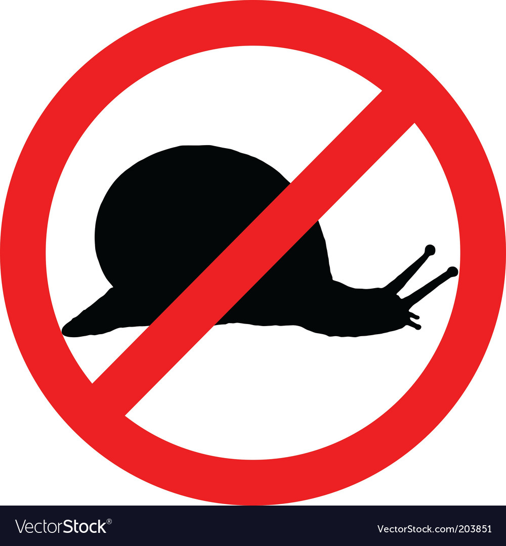 Prohibition sign for slugs Royalty Free Vector Image