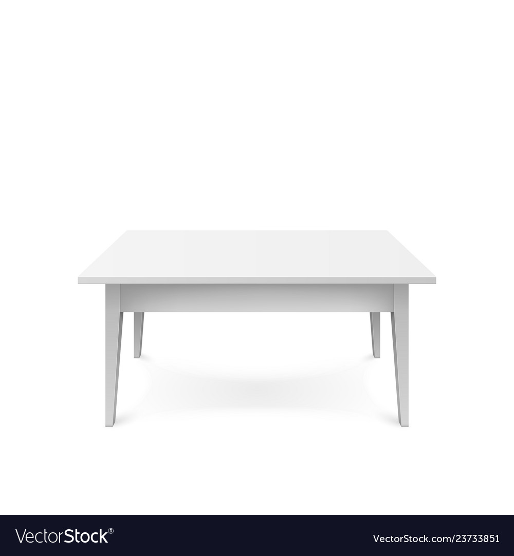 Realistic white table isolated