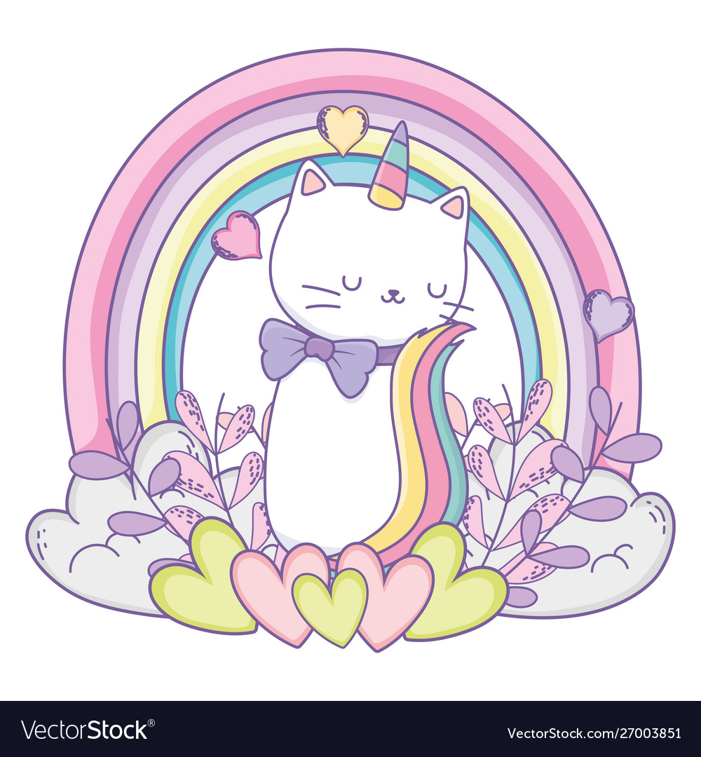 Unicorn Cat Cartoon Design Royalty Free Vector Image