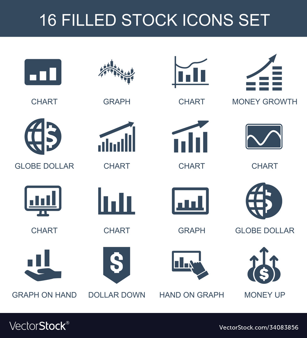 16 stock icons Royalty Free Vector Image VectorStock